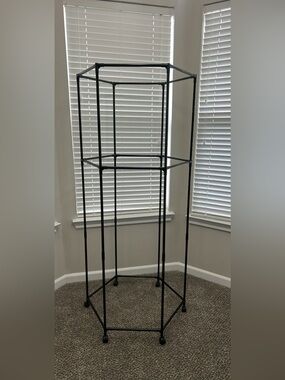 Hexagon Rolling Garment Rack w/ Wheels – Modern Space Saving Clothes Organizer